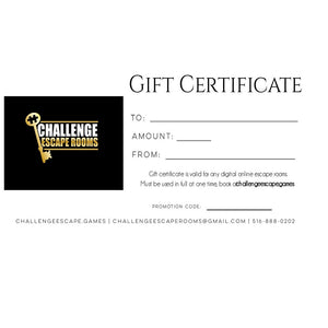 Challenge Escape Games Gift Certificate